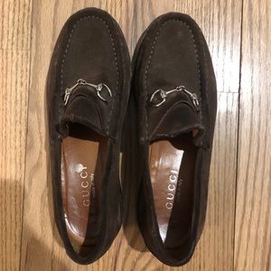 Vintage Brown Suede Gucci Loafers